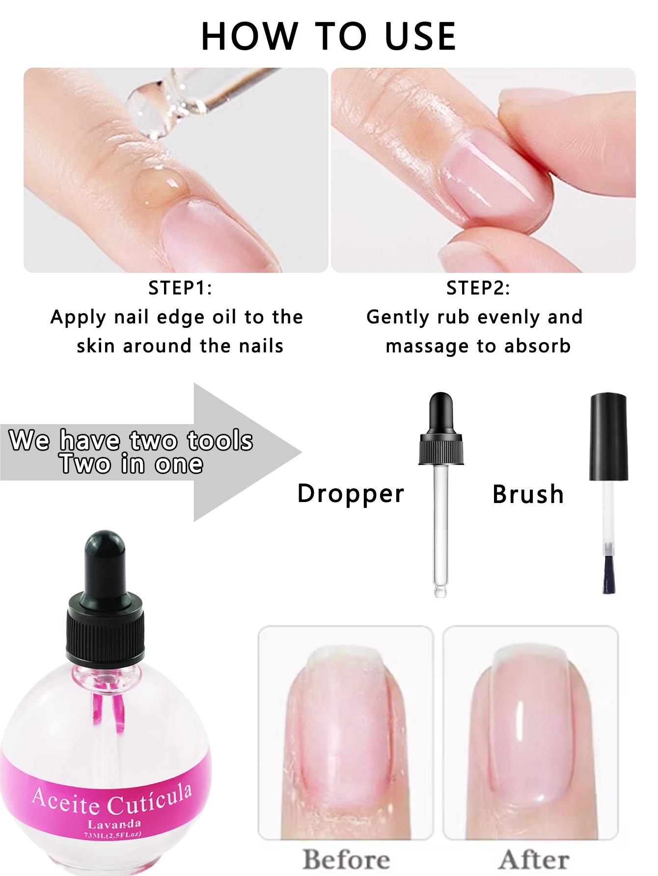 73ML โภชนาการเล็บน้ํามันหนังกําพร้าบํารุงซ่อมแซมชุ่มชื่นกระจ่างใสป้องกันหนามผิวที่ตายแล้วน้ํามันขอบดูแลเล็บ