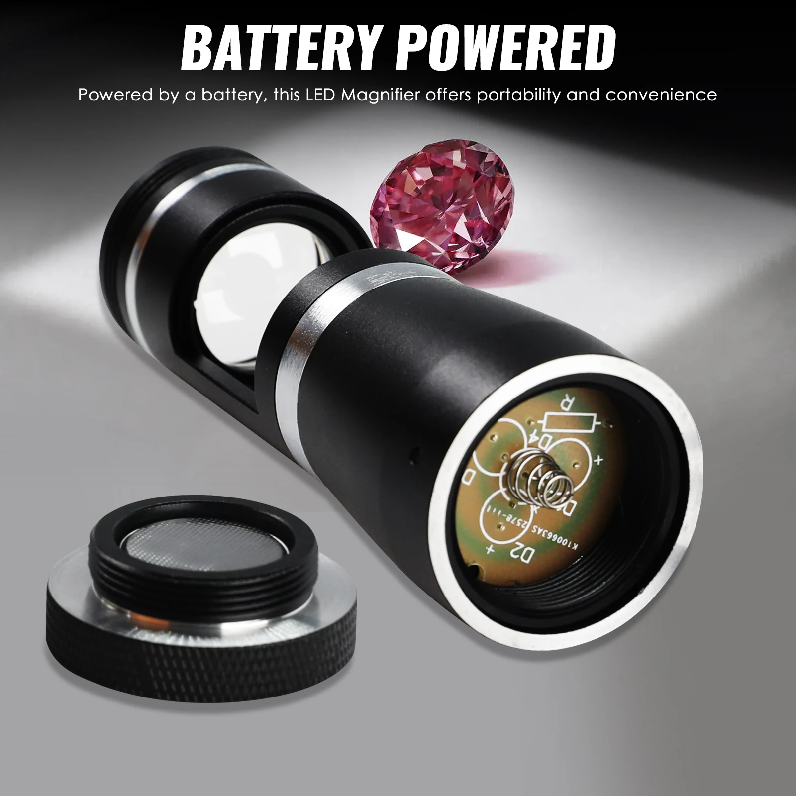 

Профессиональная лупа 10x Darkfield для идентификации драгоценных камней, тройная линза со встроенной LED-подсветкой, компактный алюминиевый корпус, инструмент для ювелиров