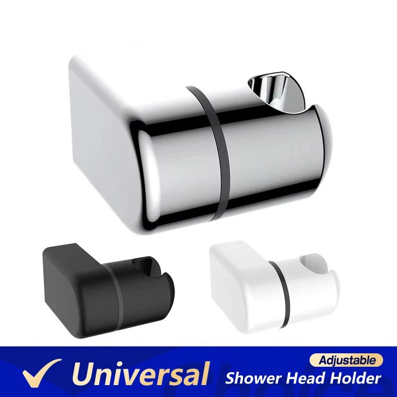 

Adjustable Hand Shower Head Holder Full Plating Universal Shower Rail Head Holder Bathroom Stable Rotation Bathroom Accessories