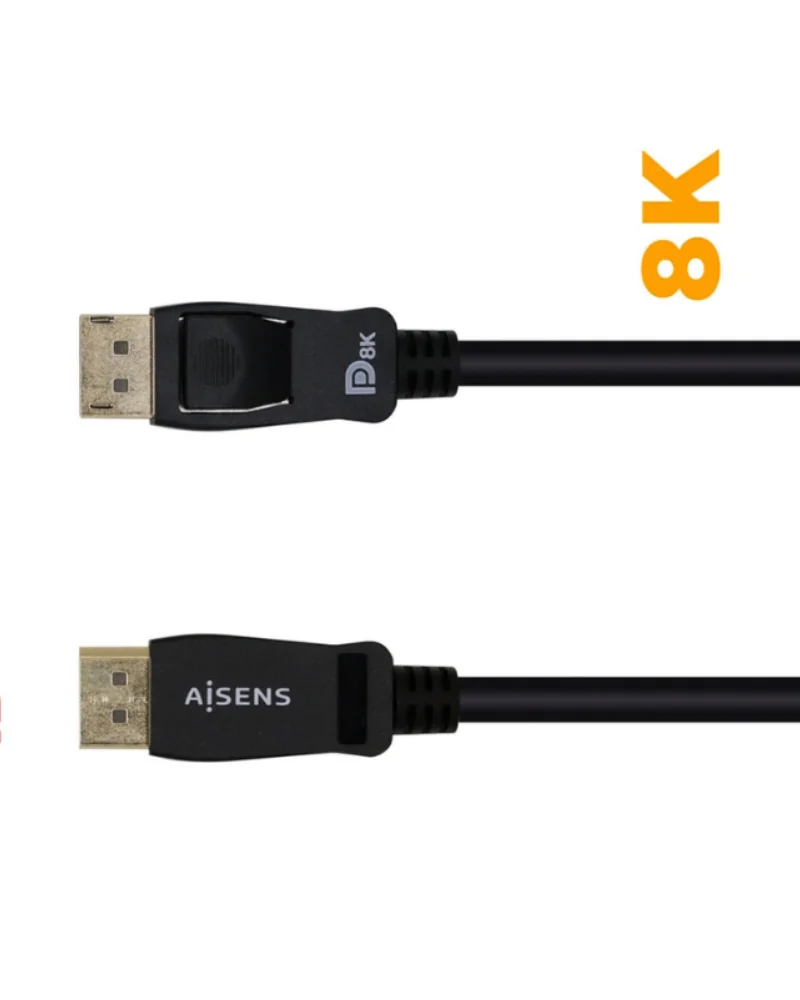 AISENS A149-0432 Cable DISPLAYPORT certified V1.4 8K @ 60Hz, DP/M-DP/M, black, 2.0m