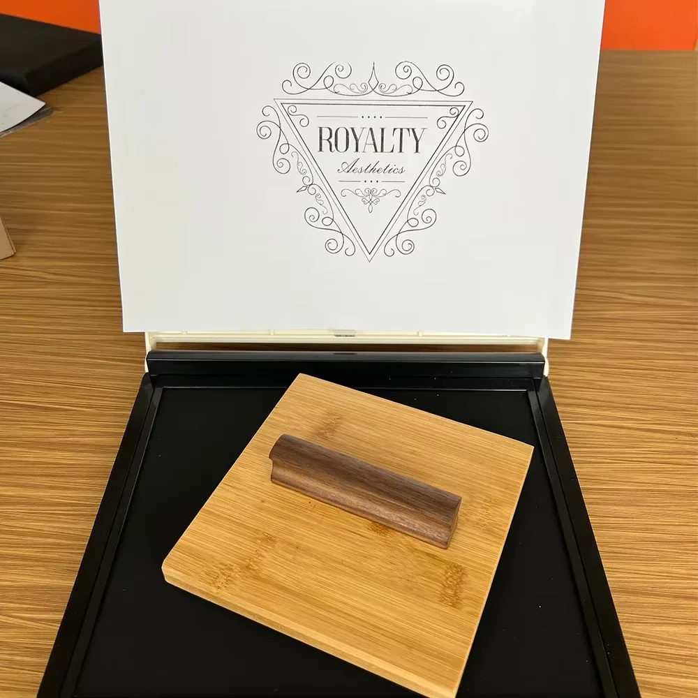 Large Custom Stamp Business Packaging Stamps Wood Block Rubber Wedding Stamp Personalized Logo Large Seal for Kraft Paper Bag