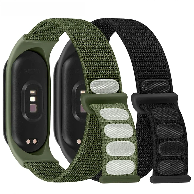 Laço de náilon mi banda 4 5 6 cinta substituição macio ajustável pulseira de pulso pulsera correa