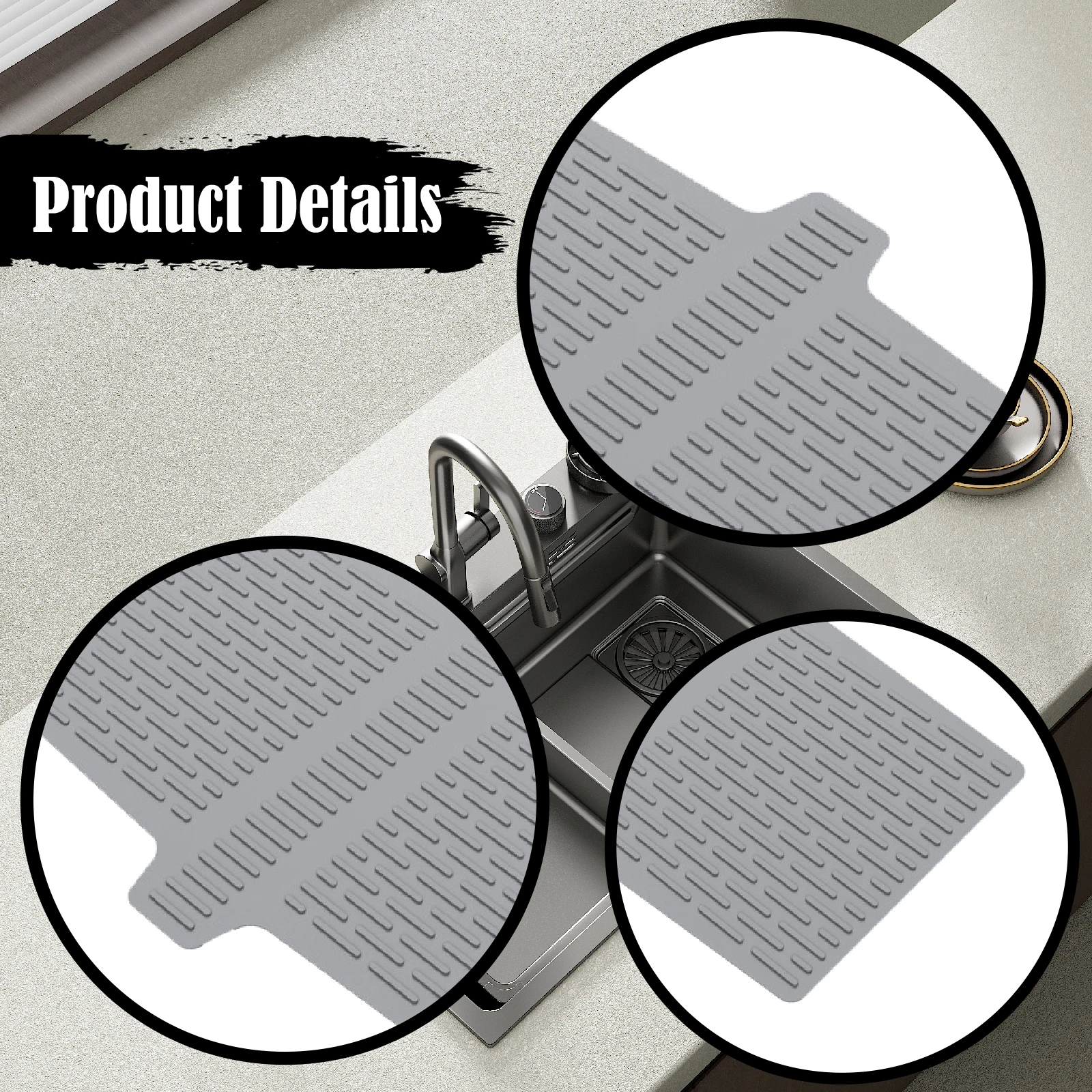 بالوعة المطبخ السرج حامي بالوعة السرج سيليكون بالوعة مقسم وسادة بالوعة المطبخ حماية وسادة عدم الانزلاق عثرة خدش استنزاف الوسادة #4