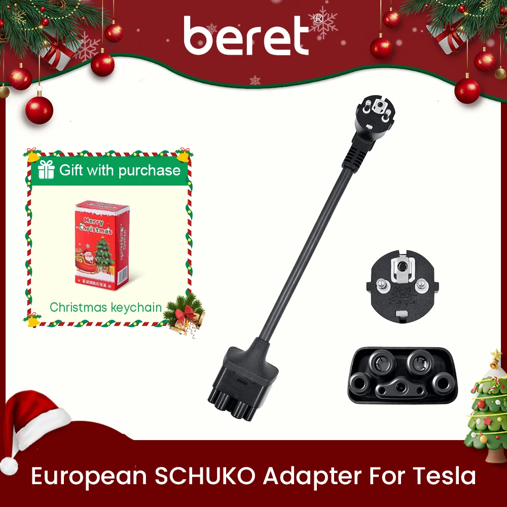 

Beret SCHUKO Adapter Gen 2 Universal EV Mobile Connector NEMA Adapter for NACS EU 16A with TPE Cable for Tesla Model S Y X 3