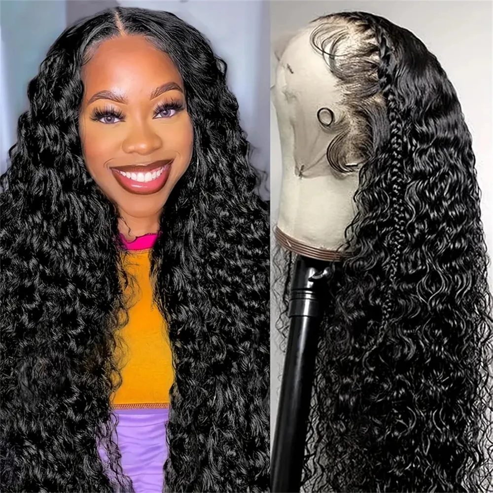 Brazilian Wigs Without Glue 200 Density 13x6 HD Lace Fronthuman Hair Wig 13x4 Water Wave Wig 32 34 Inch  For Black Women