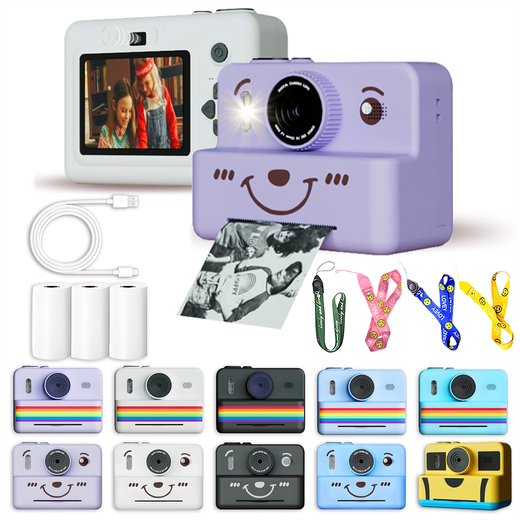 appareil-photo-instantane-pour-enfants-ecran-hd-de-28-pouces-avec-3-rouleaux-de-papier-d'impression-cadeau-pour-garcons-et-filles