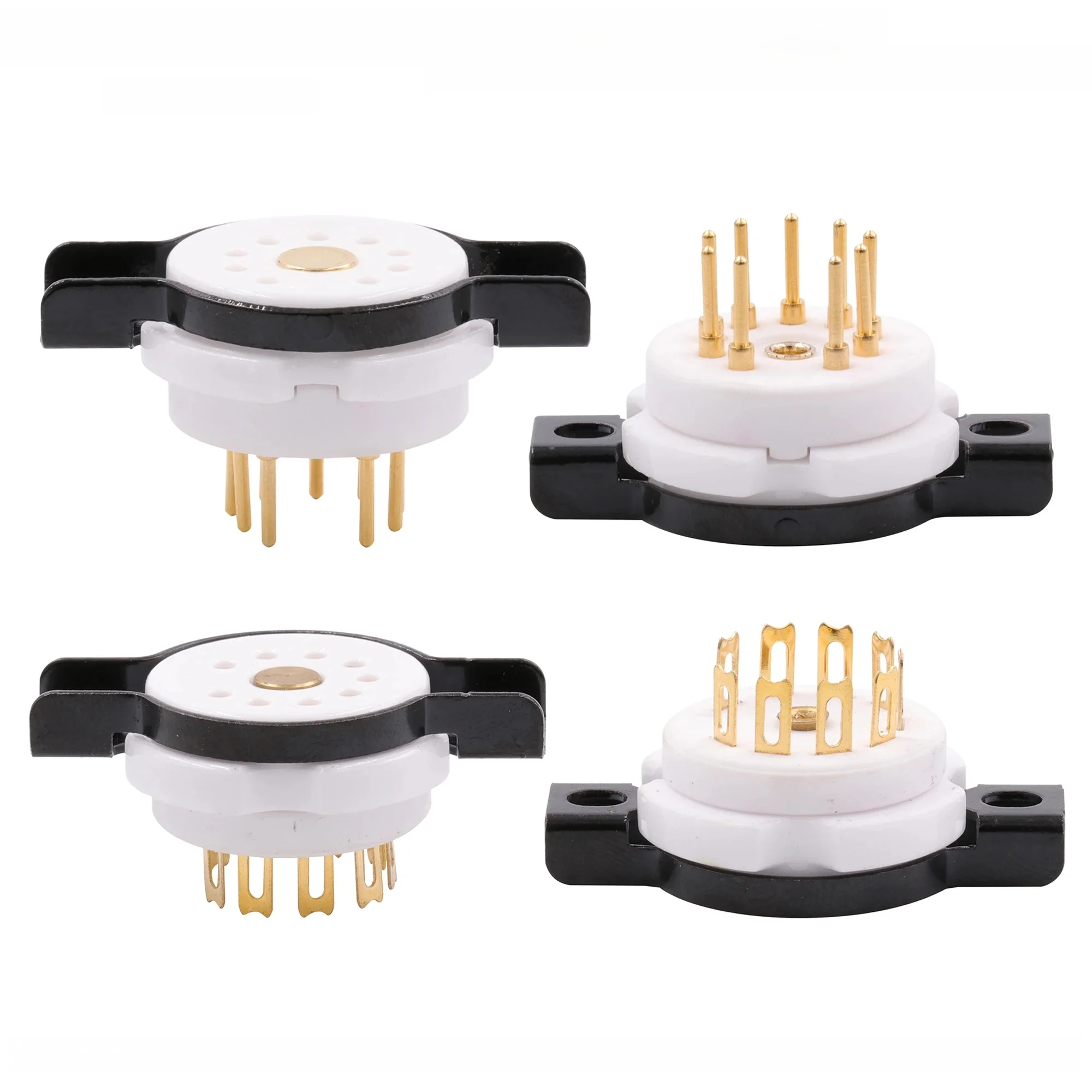 EIZZ 9-pinowe ceramiczne gniazdo lampowe do 12AX7 ECC82 ECC83 12AU7 12AT7 ECC81 24K pozłacane piny Hifi Audio Tube AMP DIY — zdjęcie 2