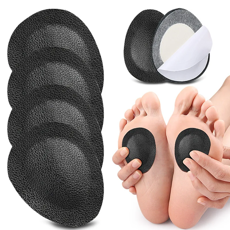 

6PCS PU Leather Midfoot Pad Forefoot Metatarsal Relieves Ball-of-Foot Pain Bunions and Callus Shock-absorbing Half-size Insoles