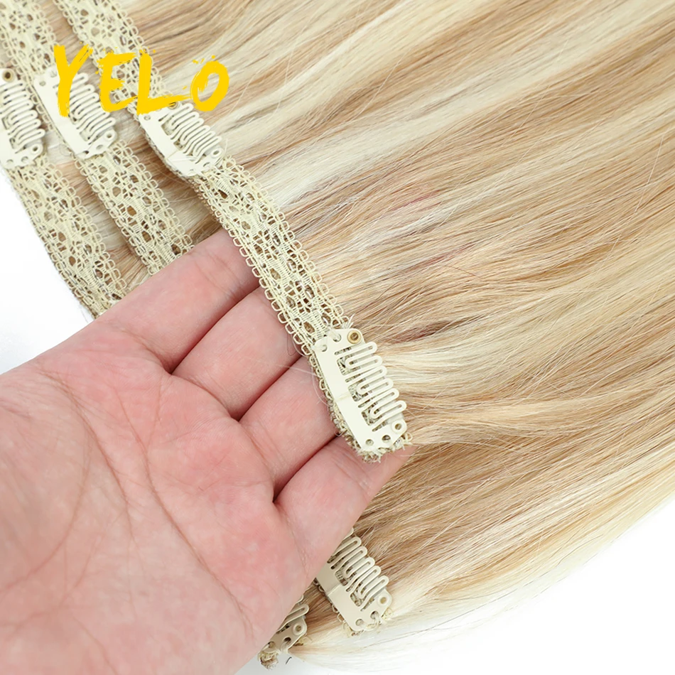 Straight Clip In Hair Extensions Human Hair 100% Unprocessed Brazilian Virgin Hair Double Weft Clip In Hair Extensions For Women