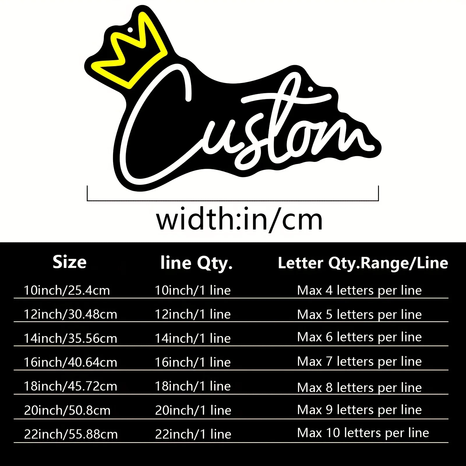 Halibusol Personalized LED Neon Sign - Text/Name & Crown - Single-Color Wall Suitable for Room Decor, Wedding, Birthday, Party view 3