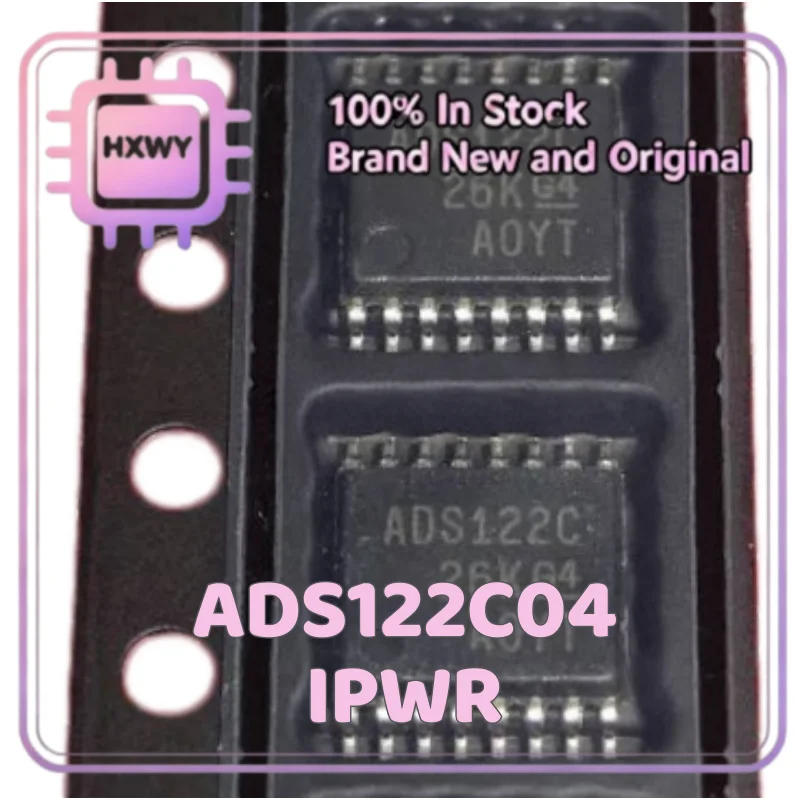 (10/50 Pieces) ADS122C04IPWR ADS122C TSSOP16 Analog-to-Digital Converter Chip - Brand New Original