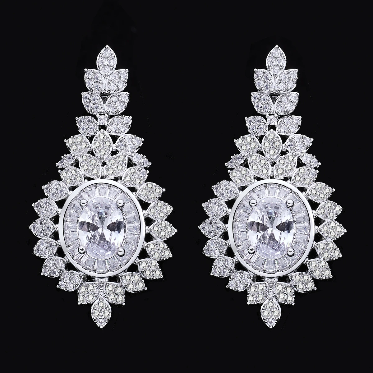 

4 шт., свадебные комплекты ювелирных украшений с цирконием для женщин, роскошные свадебные комплекты украшений с кристаллами CZ в Дубае, Нигерии