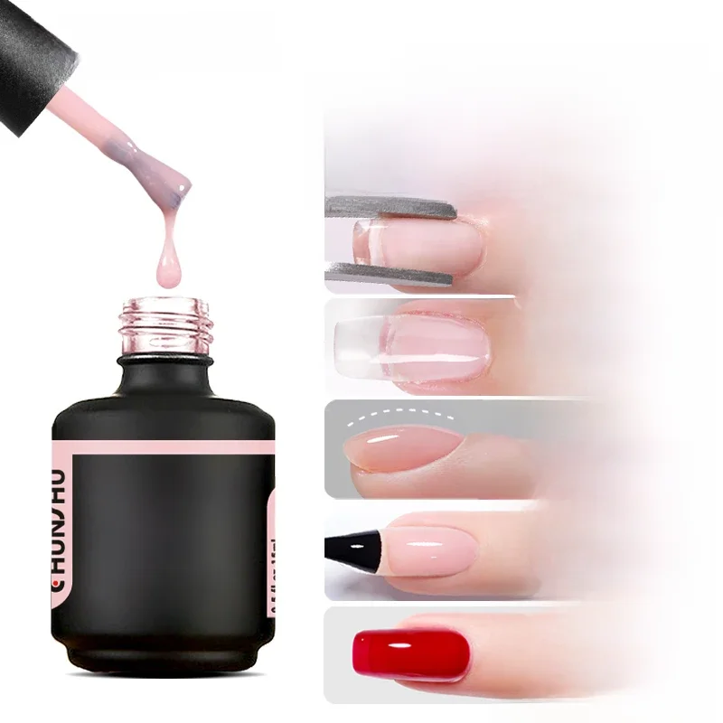 CHUNSHU TPO Gratis 6 IN 1 Uitbreiding UV Gel Polish In Een fles Builder Nagelgel Rubberen Basislaag Semi Permanente Nagels Art 15 ML - afbeelding 2