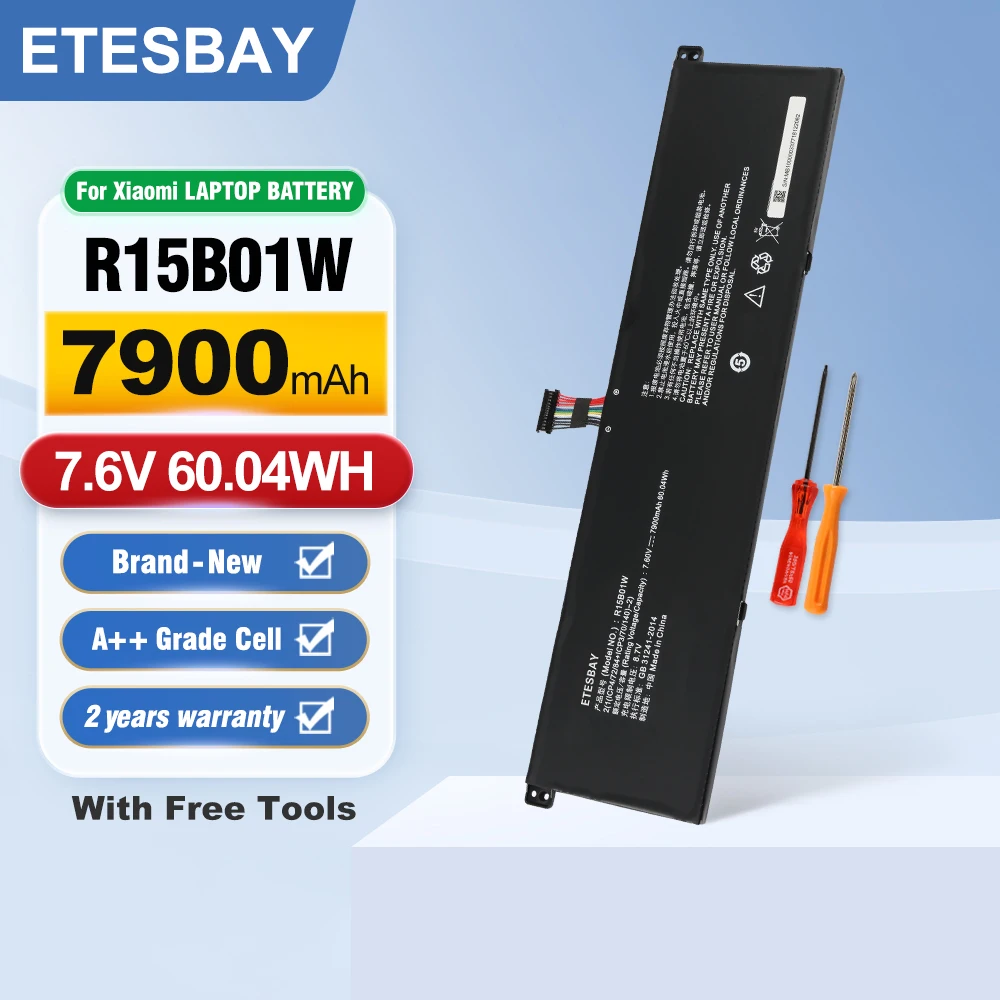 

ETESBAY R15B01W 7900mAh 60.4WH Laptop Battery Compatible with Xiaomi Mi pro 15.6 Inch Series TM1701 171501-AQ Notebook