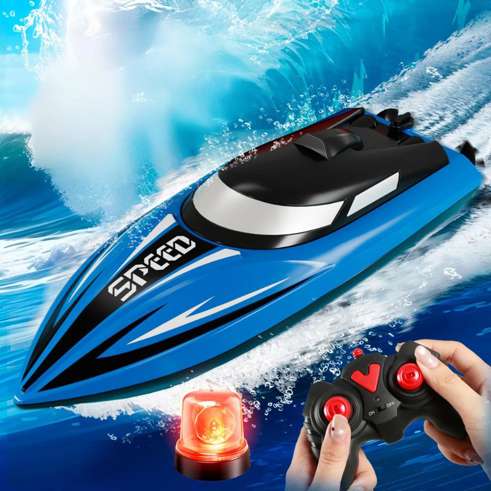 Speed RC Race Boat Hull Lighted Decorative Funny Toys for Park Birthday Racing Park Boat Water Run Fast RC Boat Gift