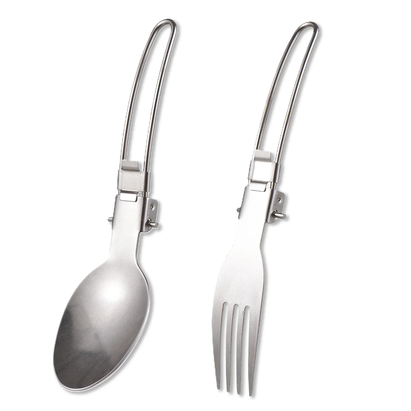 LIXADA-Ensemble d'U〜de Camping Pliables en Acier Inoxydable, Cuillère et Fourchette Portables pour le Camping, la Randonnée, le Pique-Nique, les Voyages, la Grande-Bretagne
