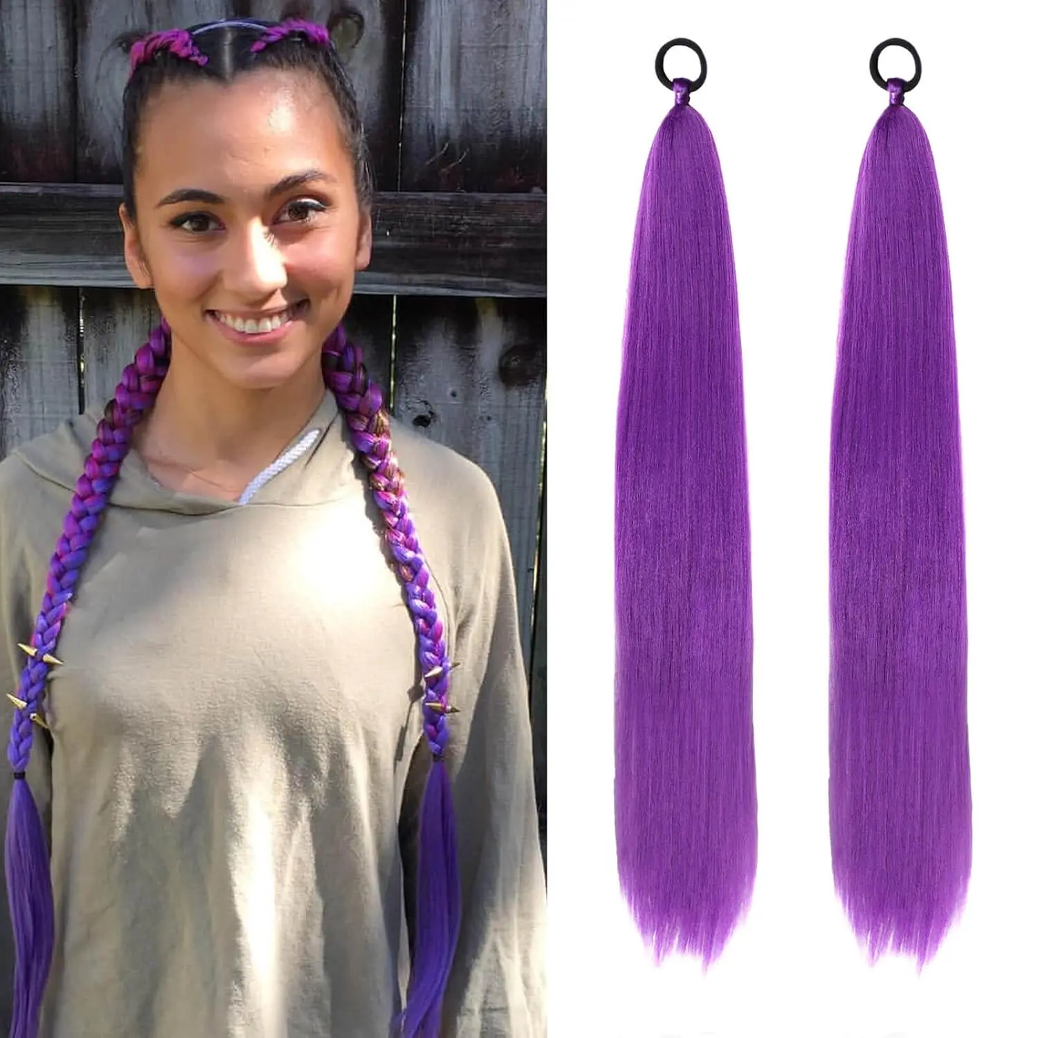2 шт. синтетический прямой косплей фиолетовый