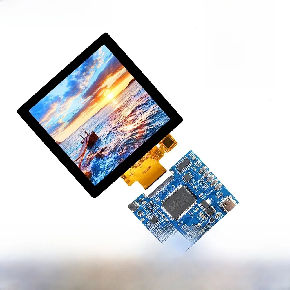 LESOWN mini LCD écran tactile 4 pouces petite taille HDMI USB-C 5V 62480x480 IPS Panel Tech pour PC Laptop Door Camera