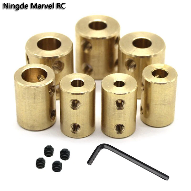 Brass Motor Shaft Coupling Coupler Transmission 3.17/4/5/6/8/10/12mm Suitable For Remote Control Boats, Cars And Airplanes