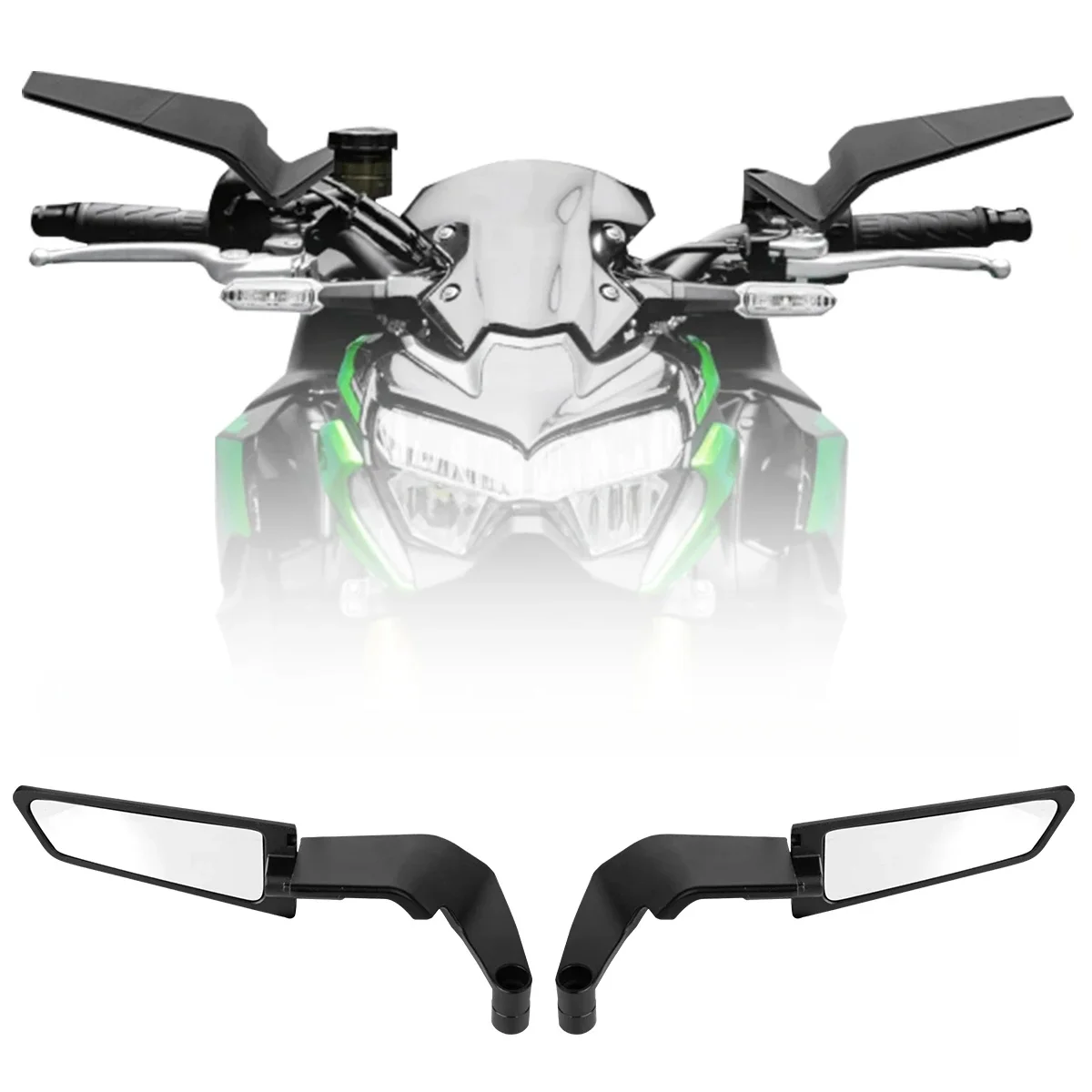 Motorfiets Zijspiegel Voor Kawasaki Z1000 Z900 Z800 Z750 Z650 Z400 Z300 Z250 Z125 Achteruitkijkspiegels Kits Draaien Verstelbare - afbeelding 2