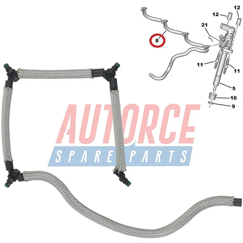 Injector Pipe Fuel Hose For Peugeot 307 407 607 807 Expert MK2 2.0 HDI (2004 - Onwards) 157468, 3M5Q9K022AB, 1473358 - AUTORCE