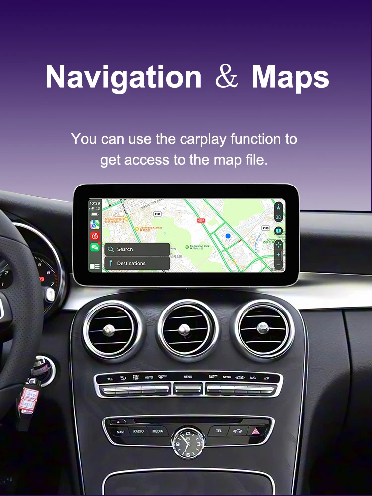 AUTOTOP 10,25 Zoll Linux Auto-Multimedia-Radio für Mercedes Benz C-Klasse W205 GLC W447 NTG 5.0 Carplay Android Auto Airplay Mirroring – Detail 9