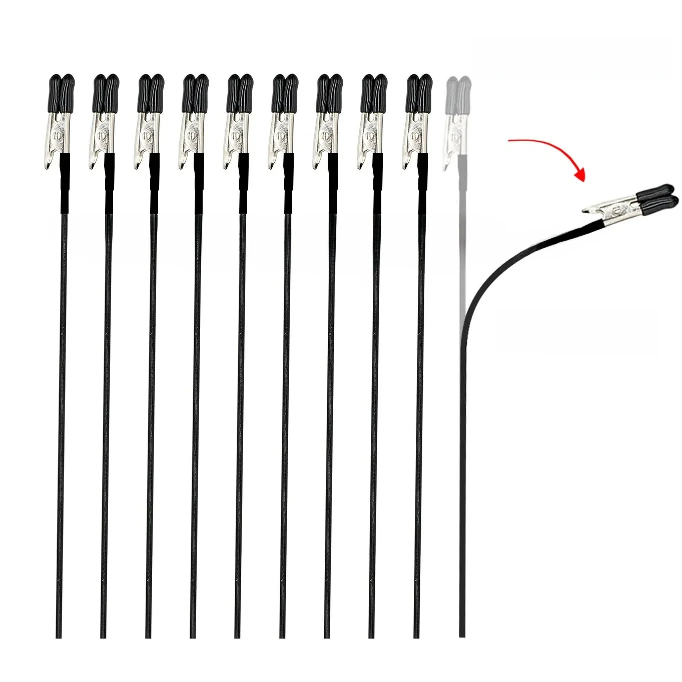 10 sztuk metalowych aerografów do malowania modeli z zaciskiem krokodylkowym z gumowymi końcówkami do Gundam Hobby Model Coloring Paint DIY Tool — zdjęcie 2