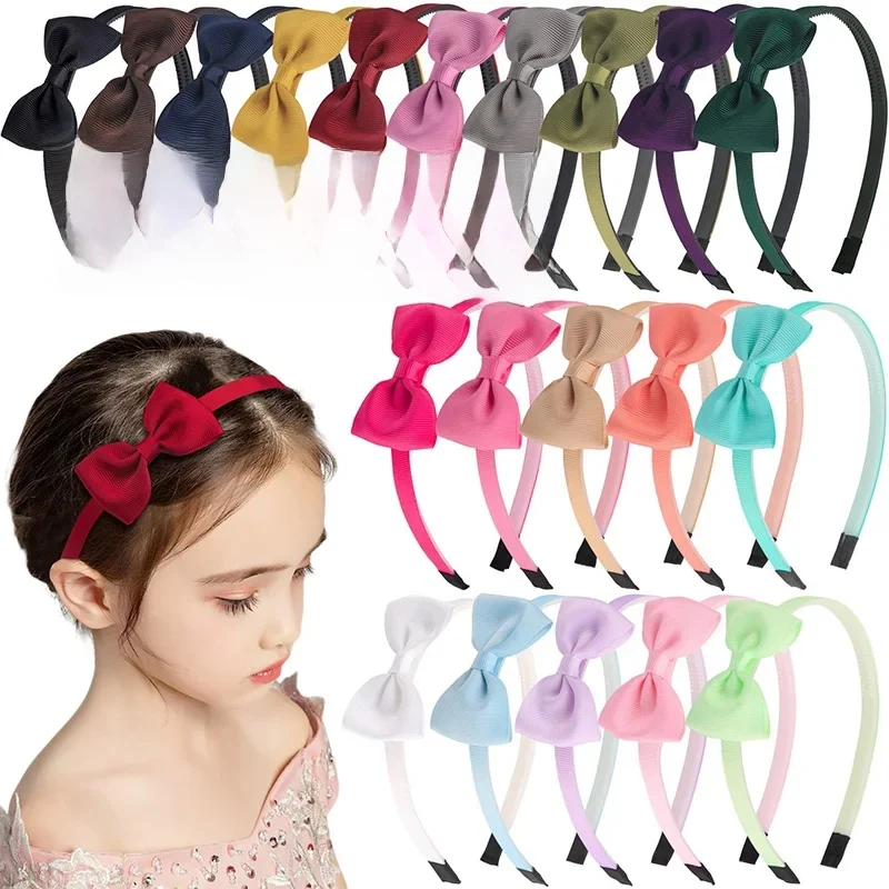 1 pièces mignon couleur unie ruban bandes de cheveux pour bébé filles arcs été bandeau pour filles enfants mode cheveux accessoires FDr10