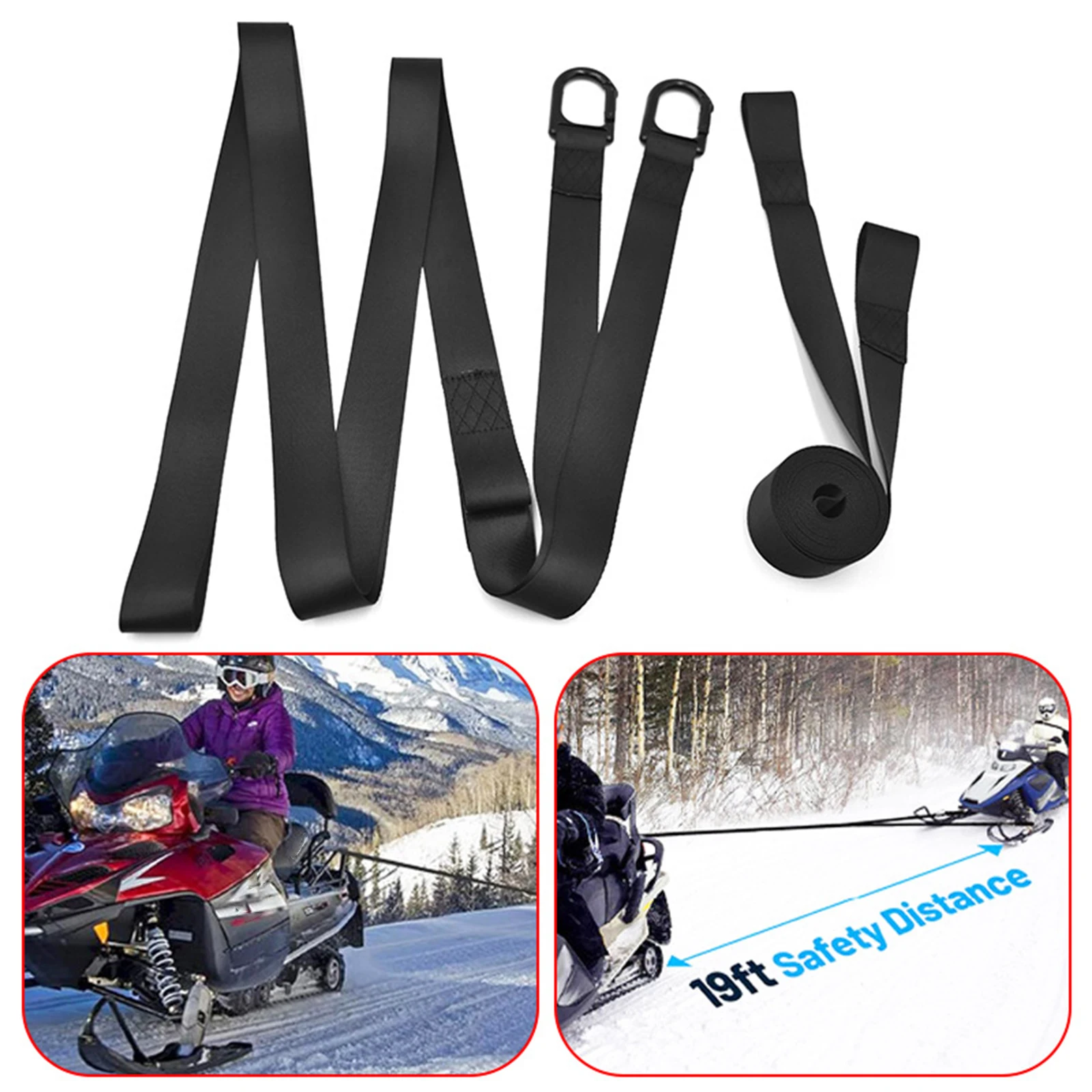 الثقيلة حزام سحب الثلج مع السنانير اضافية طويلة الطوارئ على الطرق الوعرة حبل للسحب عززت زلاجات سحب حبل الملحقات