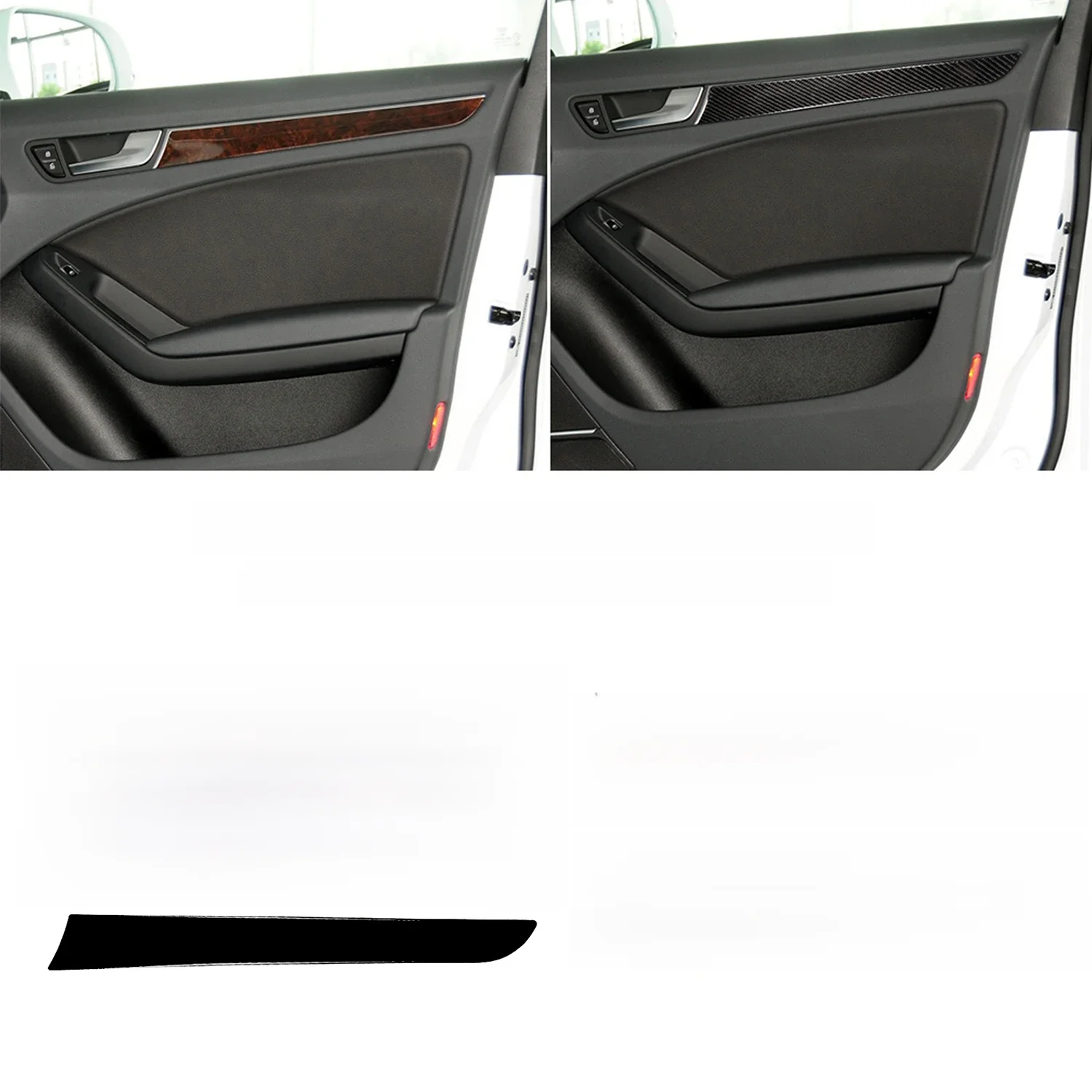 Osłona panelu drzwi z włókna węglowego do Audi A4 B8 A5 2010 2011 2012 2013 2014 2015 2016 Akcesoria do stylizacji wnętrza samochodu — zdjęcie 2