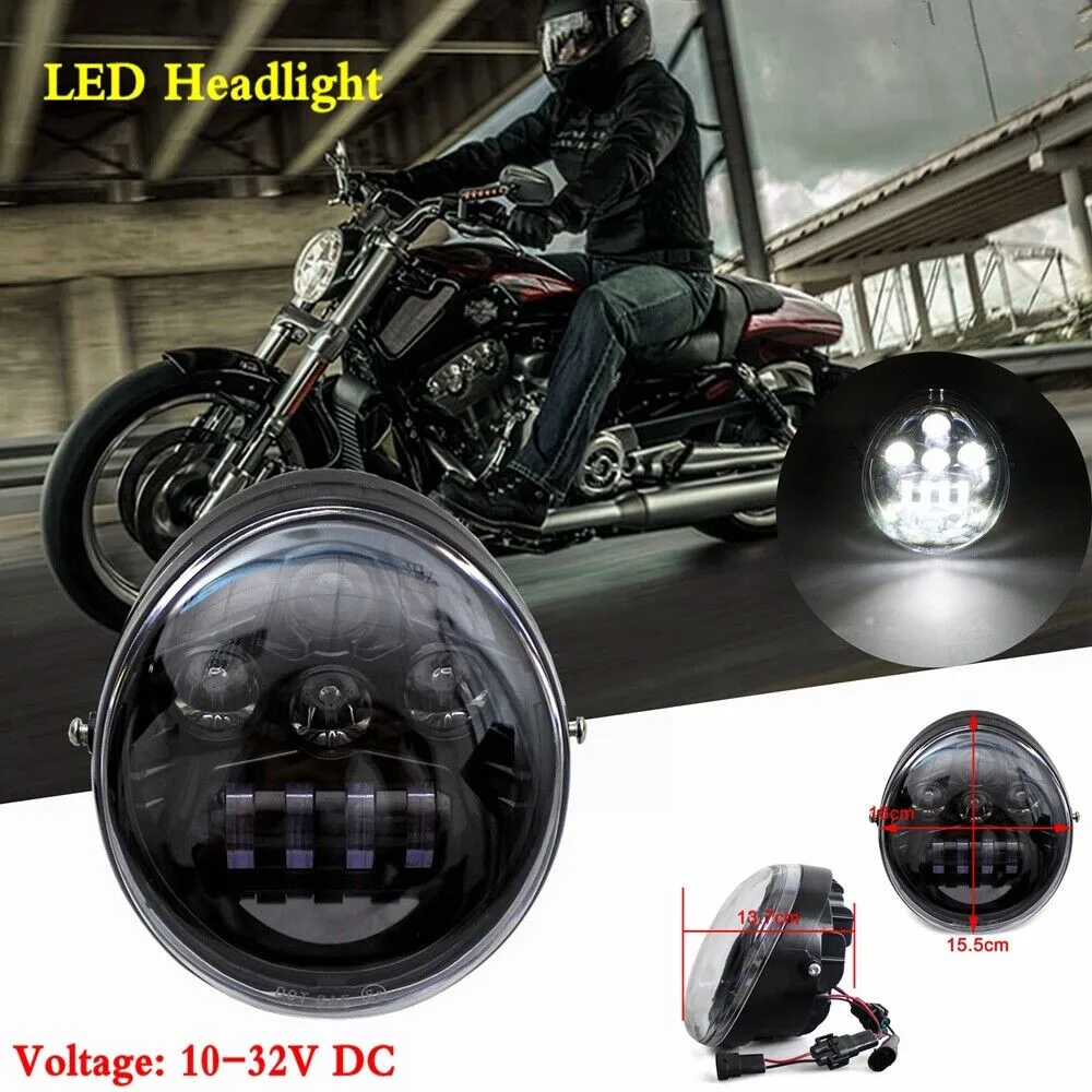 60W IP67 Plug and Play LED Headlight  for  V-Rod VRS VRSCA VRSCB VRSCDX VRSCF VRSCX with High Low Beam Motorcycle Headlamp Light