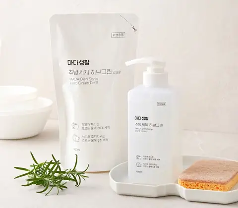 마다생활 주방세제 허브그린 리필