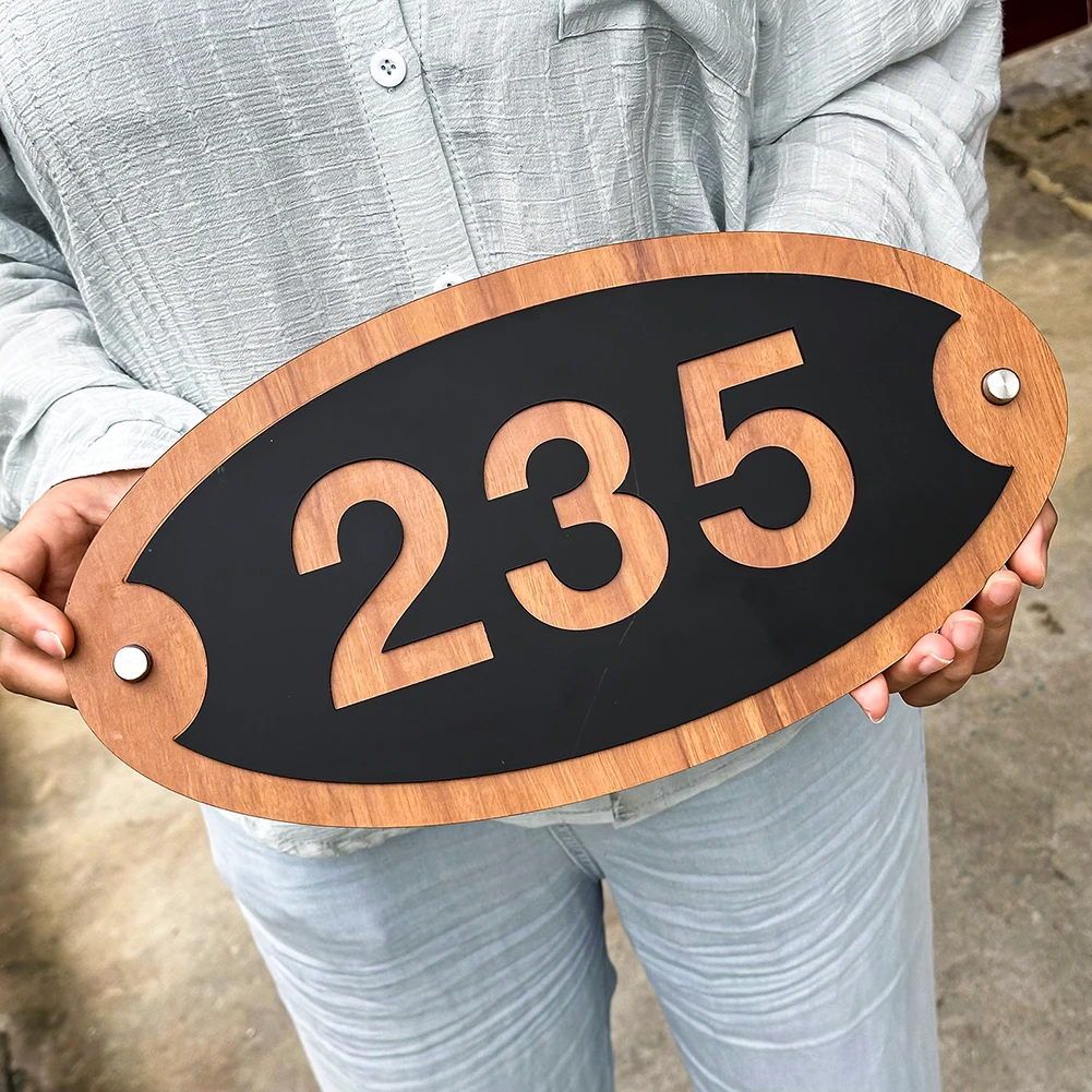 Custom House Number Plate Outdoor Signs Round/Square Door Sign Number 3D Laser Cut Number Plates For Home Exterior House Numbers