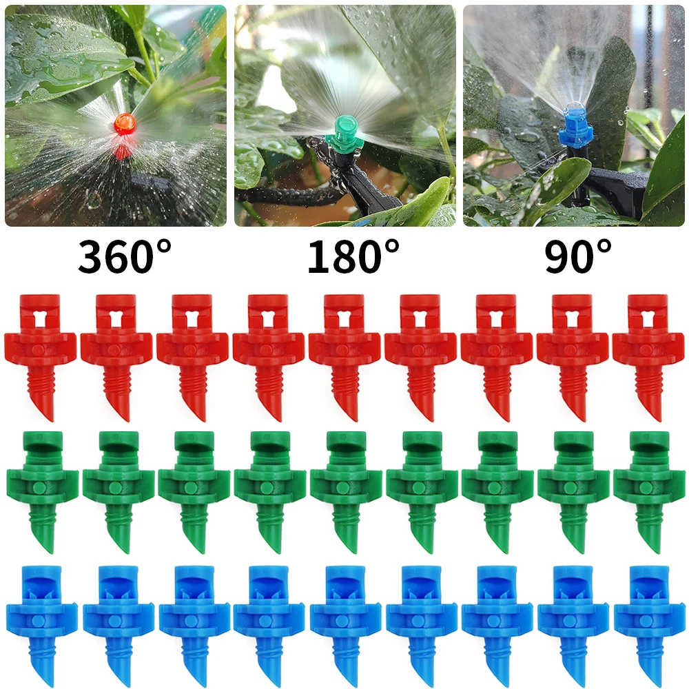 WUJIE-boquilla de refracción de 90/180/360 grados, cabezal de aspersor, conexión de rosca, rociador de niebla de riego de jardín para invernadero,