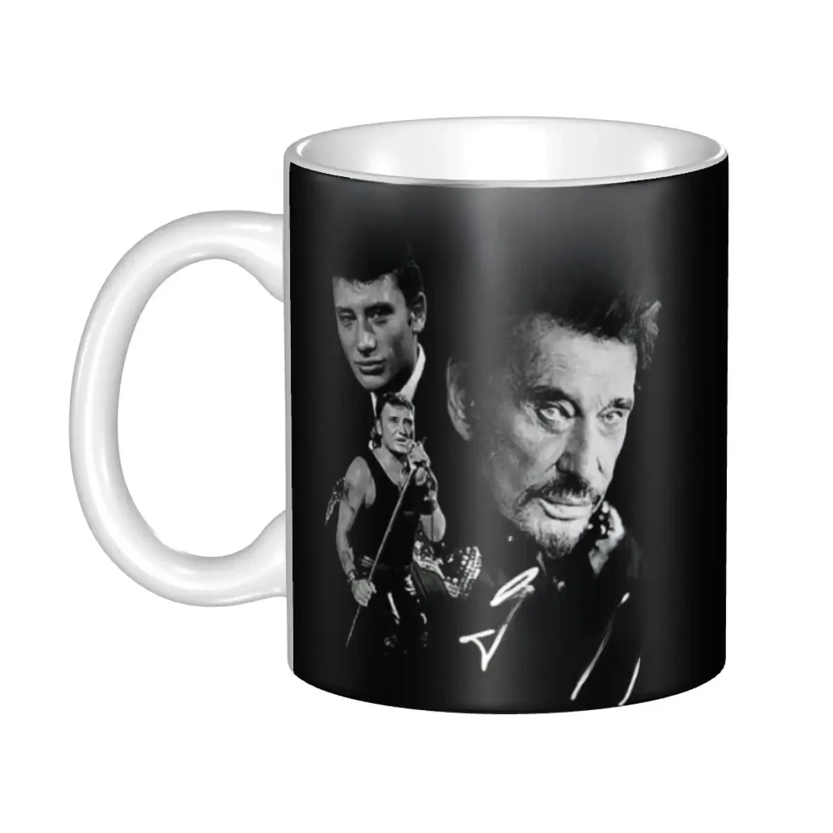 Johnny Hallyday tasses à café bricolage personnalisé France Rock chanteur tasse en céramique cadeau créatif hommes femmes travail en plein air Camping tasses