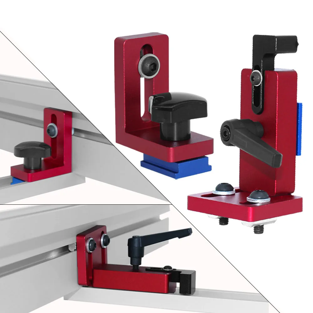 Woodworking T Slot Miter Track Fence Stop T-track Slot Sliding Connector Miter Track Stop Chute Locator Table Saw Rail Connector