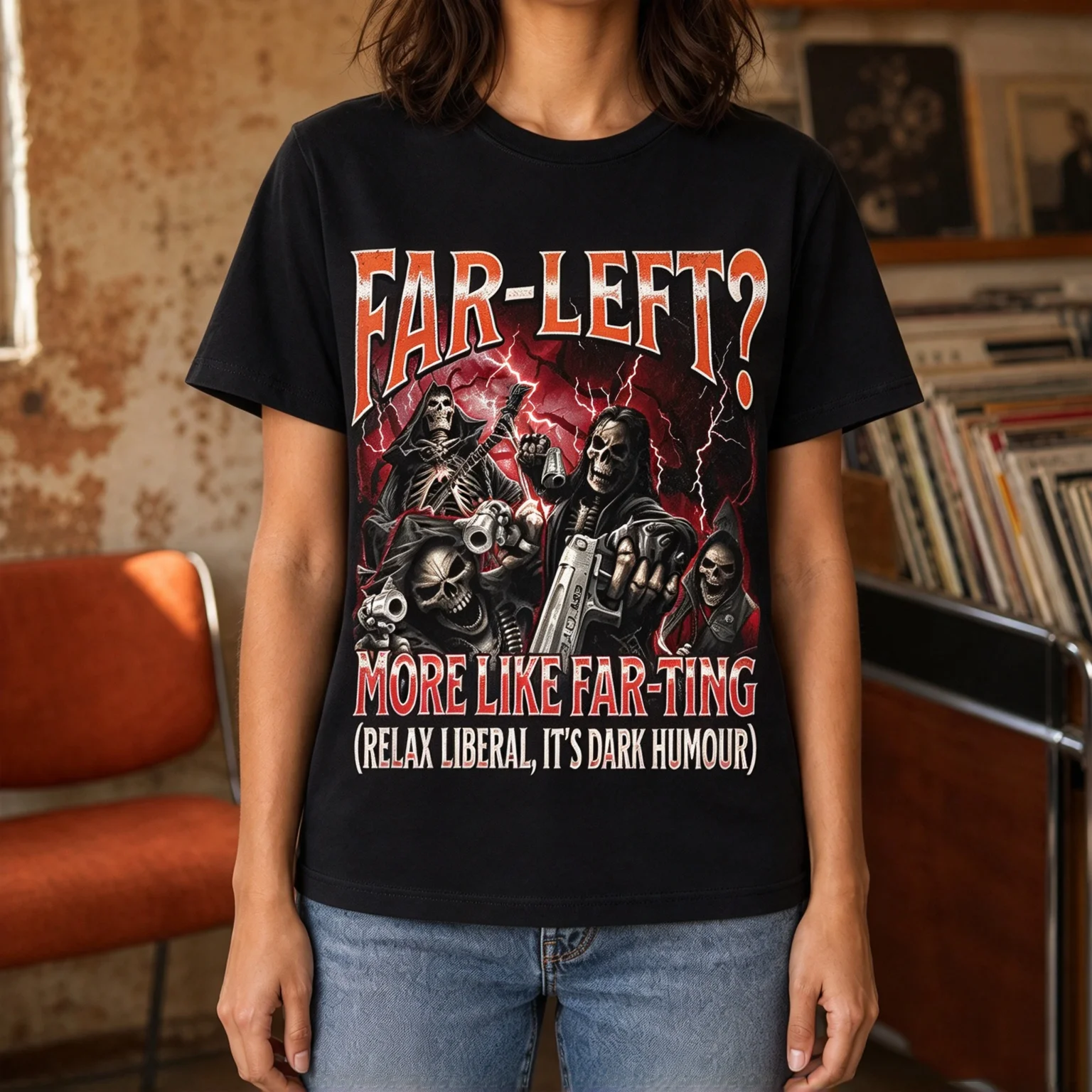 Men Women's Casual Graphic Tee Farting Funny Hard Skeleton Meme T-Shirt, Casual Streetwear Round Neck Sports Top, Tshirt, Graphic Tee