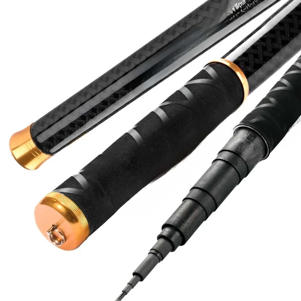 BAKAWA canne Ă pĂȘche tĂ©lescopique ultralĂ©gĂšre en Fiber de carbone dure 3.6M 4.5M 5.4M 6.3M 7.2M pĂŽle de ruisseau Mini matĂ©riel de carpe de voyage
