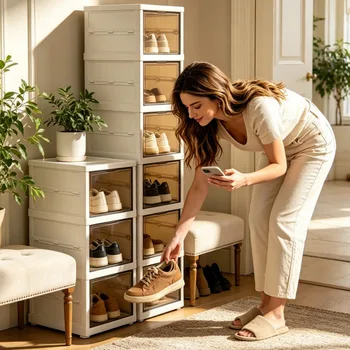 Stackable Shoe Storage Cabinet 1