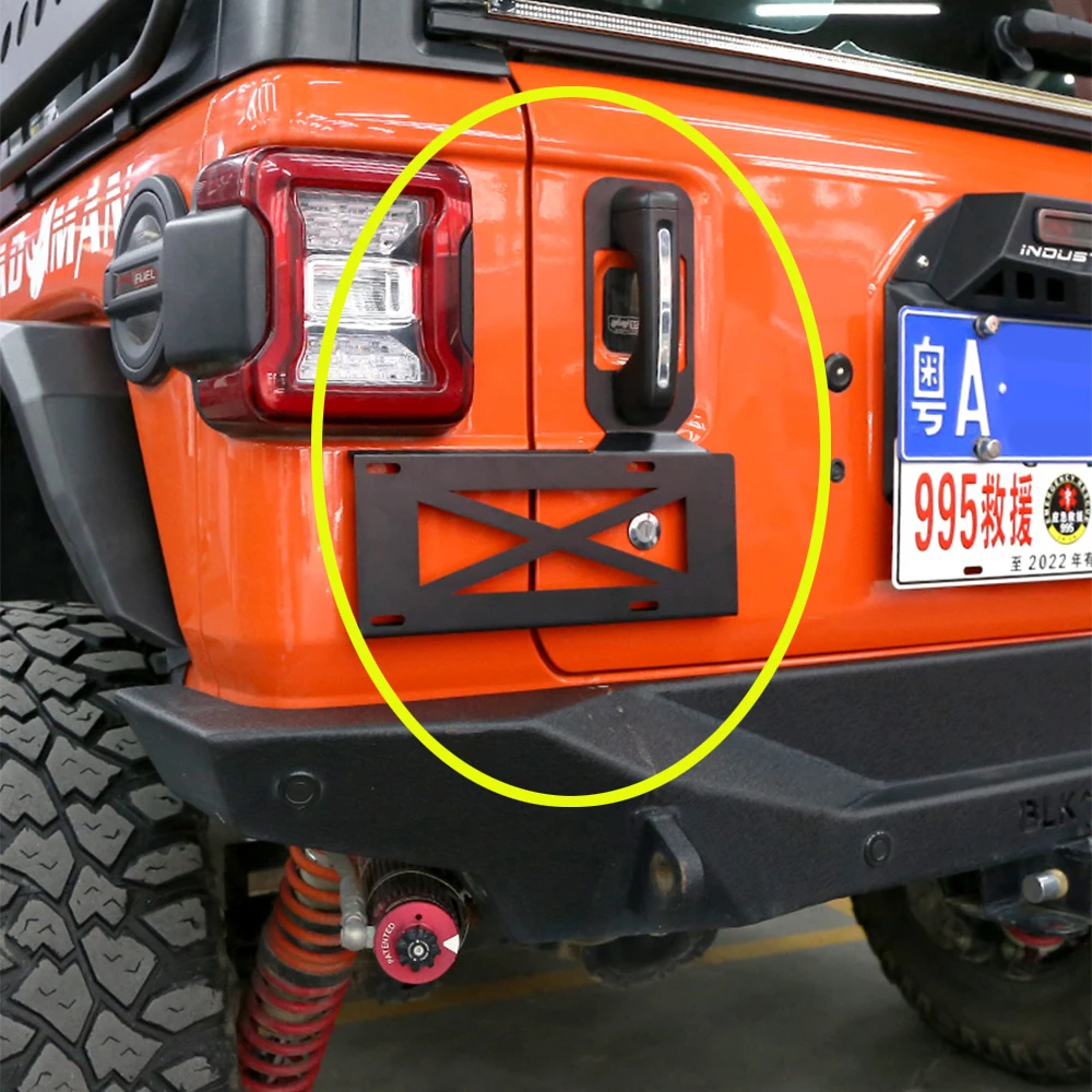 

SXMA JL1247 Tailgate License Plate Cover-US 1 kit for Jeep JL for Wrangler 2018+ ，steel
