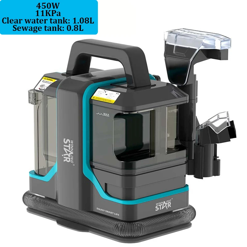 750W 15KPa Teppichreiniger Tragbarer Handstaubsauger Integrierte Sprüh- und Saugfunktion Reinigungsgerät für Auto Sofa Teppich Tierhaare