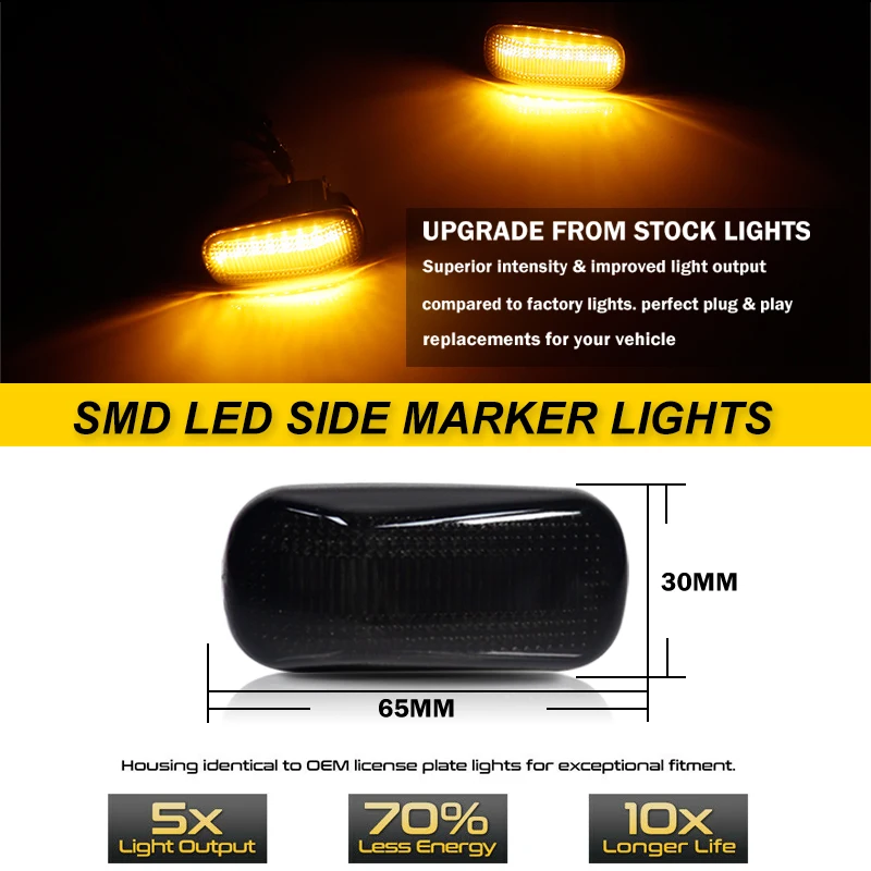 IJDM Led مصابيح العلامات الجانبية الديناميكية لهوندا/أكورا RSX إنتيجرا سيفيك EP3 العنبر متتابعة الوامض ضوء بدوره مصباح إشارة 12 فولت