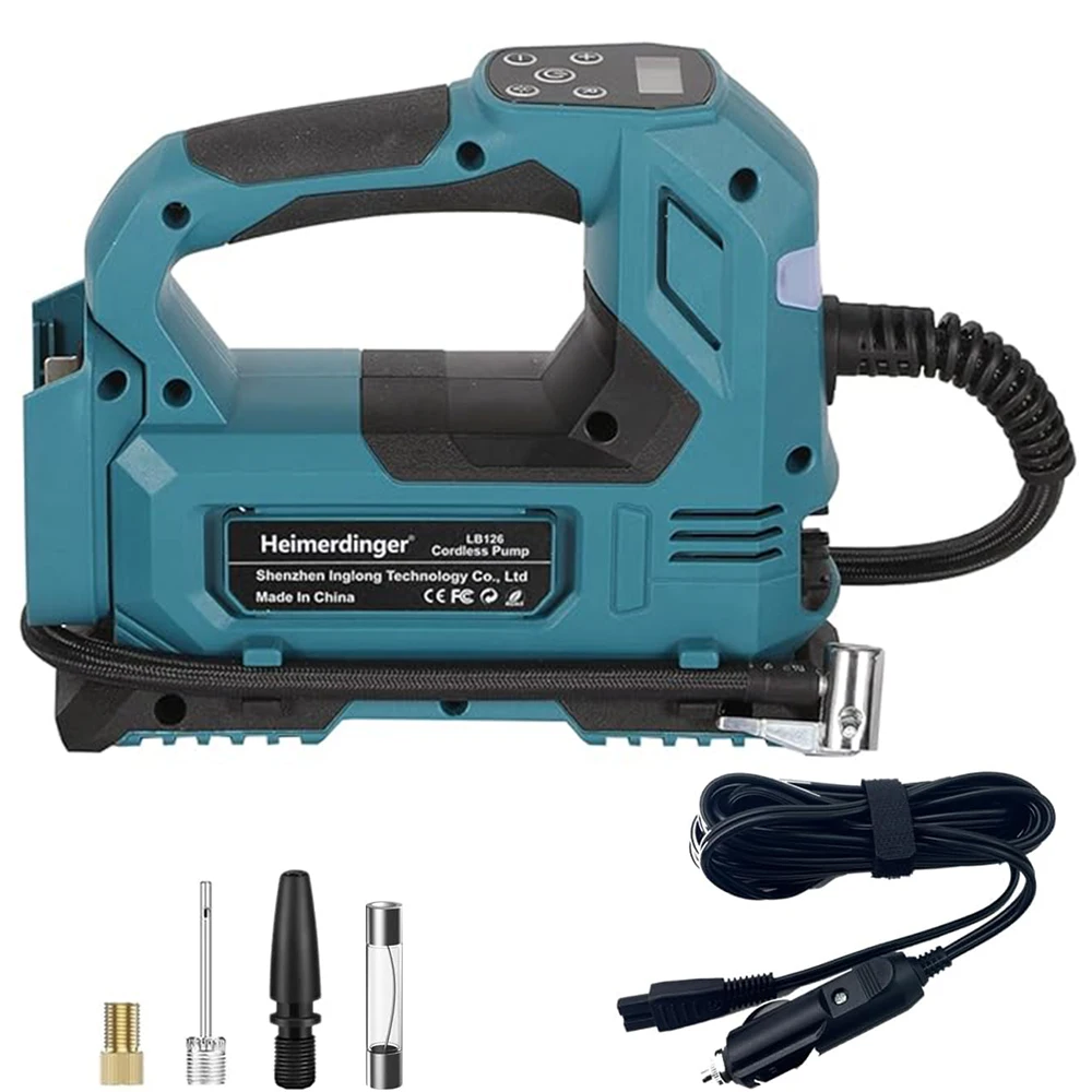 Kabellose elektrische Luftpumpe, elektrischer Kompressor, Autoreifen-Luftkompressor, aufblasbare Pumpe, Werkzeuge mit LED-Licht für Makita 18 V Akku