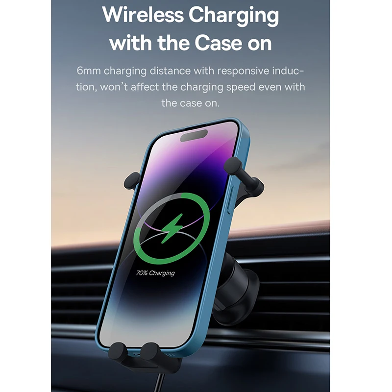 Baseus 15W Car Wireless Charger Car Phone Holder Bracket Mount Fast QI Charger Mobile Charger Holder For iPhone Samsung Xiaomi