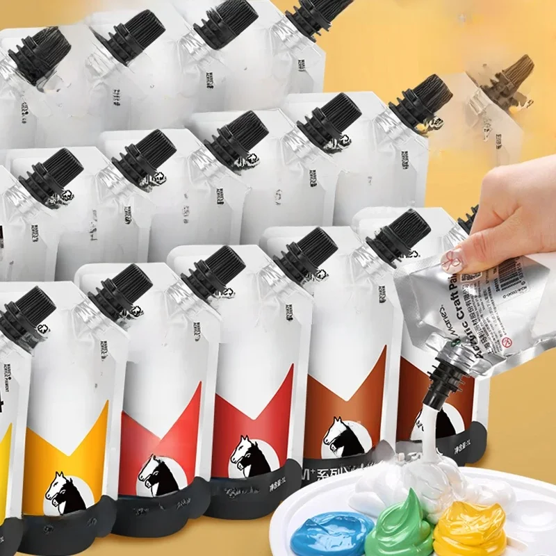 Marie's 5 paczek 100 ml/3,38 uncji Kolorowy zestaw farb akrylowych do modeli, majsterkowania, płótna, jaj, skał, drewna, ścian dla dorosłych i artystów — zdjęcie 2