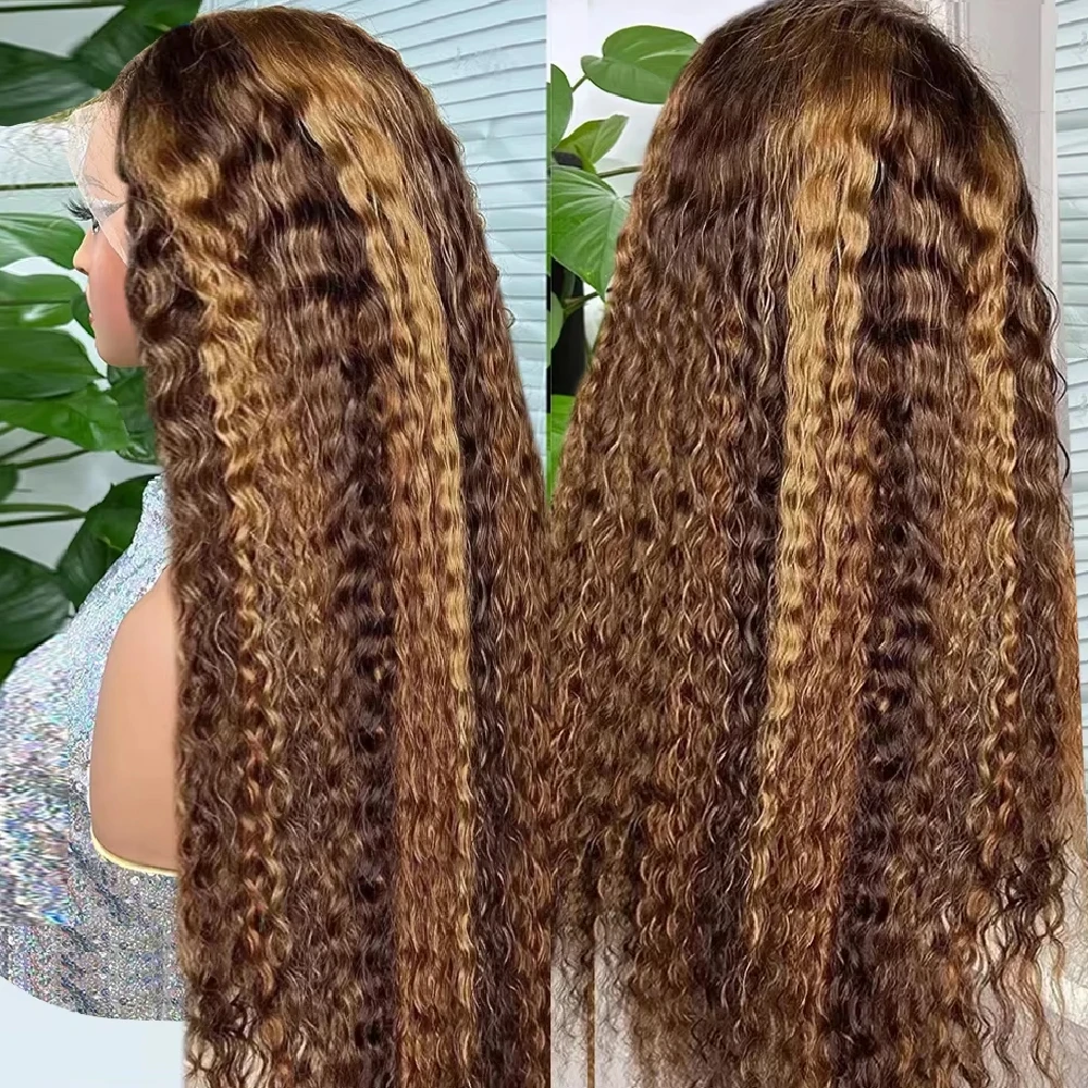 Highlight Wig Human Hair Ombre Hd Lace Wig 13x6 Deep Curly Lace Frontal Human Hair Wig Brazilian 13x4 Water Wave Wigs For Women image 4