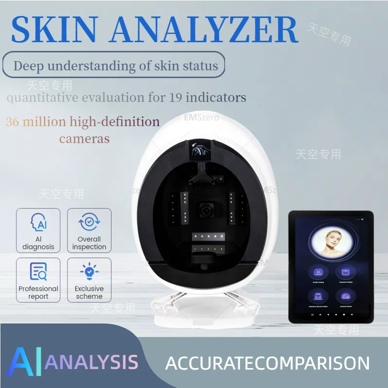 

AISIA Q1 3D AI 8 Spectru Facial Skin Analyzer High Quality Detector Deep Facial Analysis Digital Skin Testing Analyzer Machine.