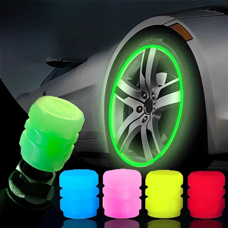 AliExpress DUTRIEUX Luminous Valve Caps Fluorescent Night Car Tire Valve Caps Motorcycle Bike Glowing Decor Wheel Nozzles Tyre Cap Car Accessories