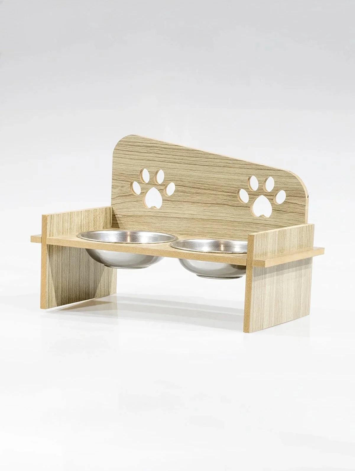 Wooden Custom Name Printed Cat Dog Food Water Bowl Stand Modern Stylish Pet Accessories And Utensils Souvenir Bowls