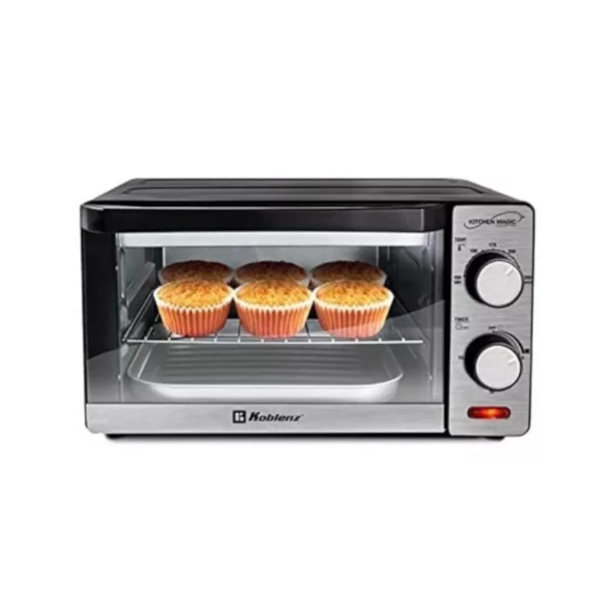 Koblenz electric oven Hkm-1000 toaster gratin and handle, it is made of stainless steel